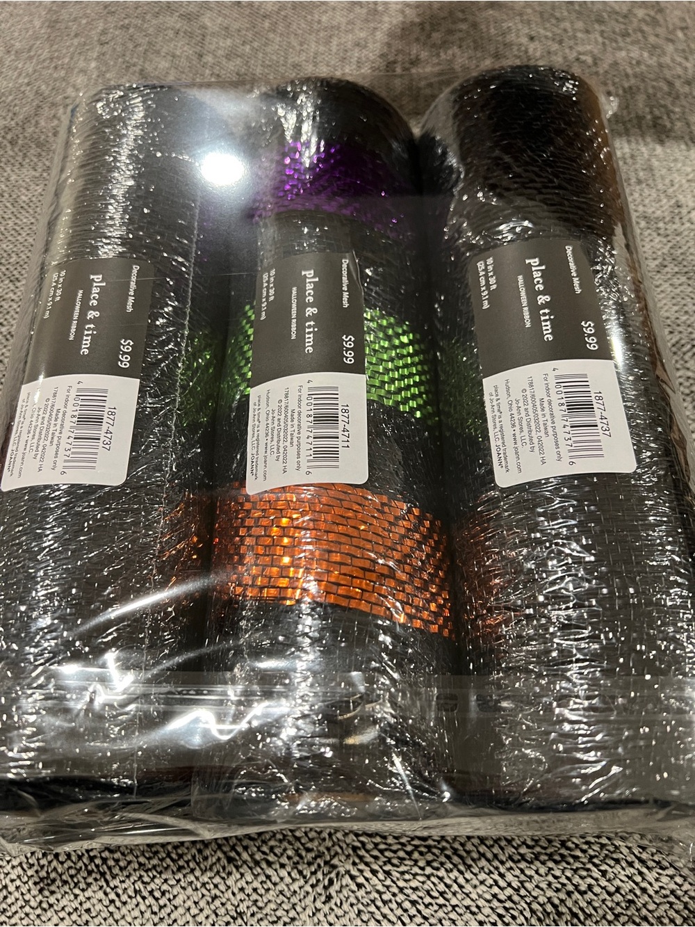 Place & Time Decorative Mesh Roll - Purple, Orange, Black, Green